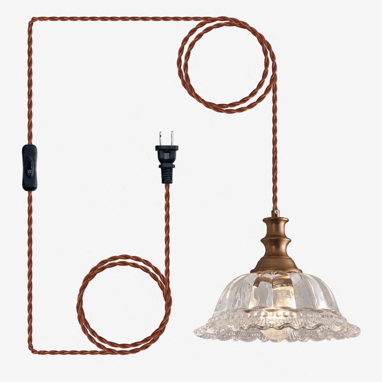 Vintage Fluted Glass Pendant Light for Kitchen & Dining van Hozodesign