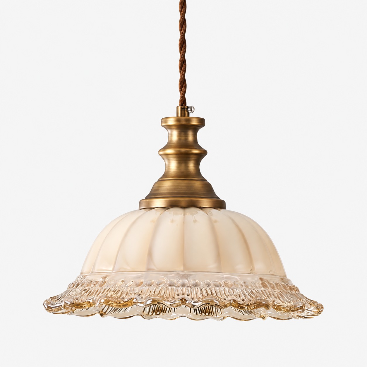 Vintage Fluted Glass Pendant Light for Kitchen & Dining van Hozodesign